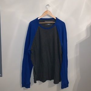 Aeropostale Blue & Gray long sleeve shirt size XXL